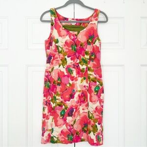 Anthropologie Postmark Blushing Olena pink floral sleeveless dress size 2 linen